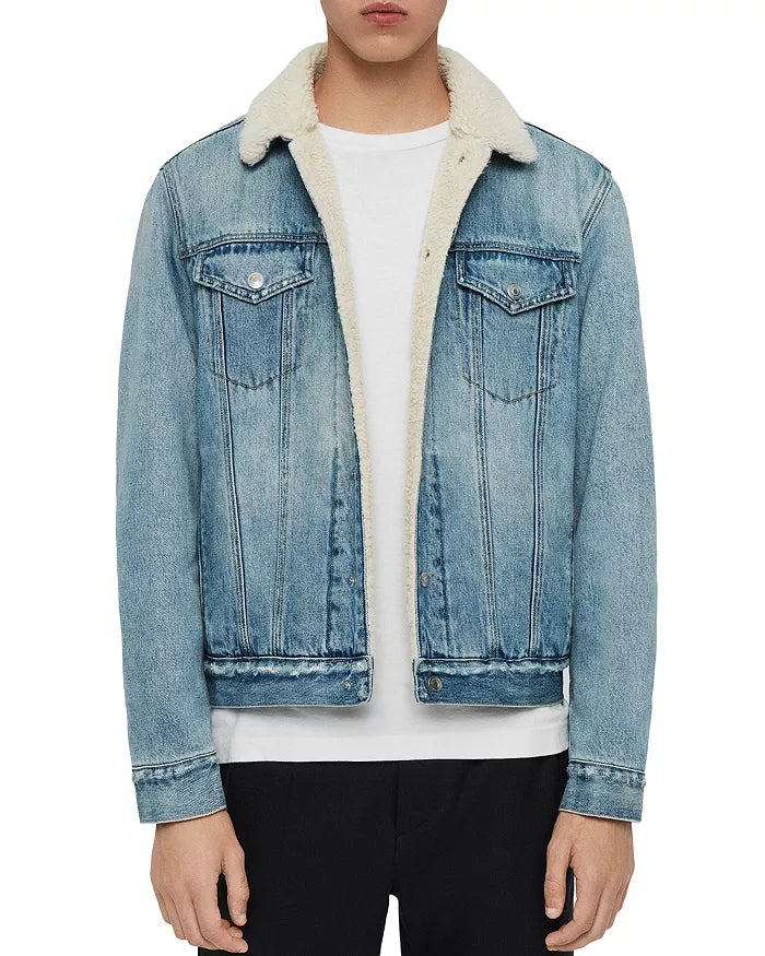 ALLSAINTS Ilkley Sherpa-Lined Denim Jacket