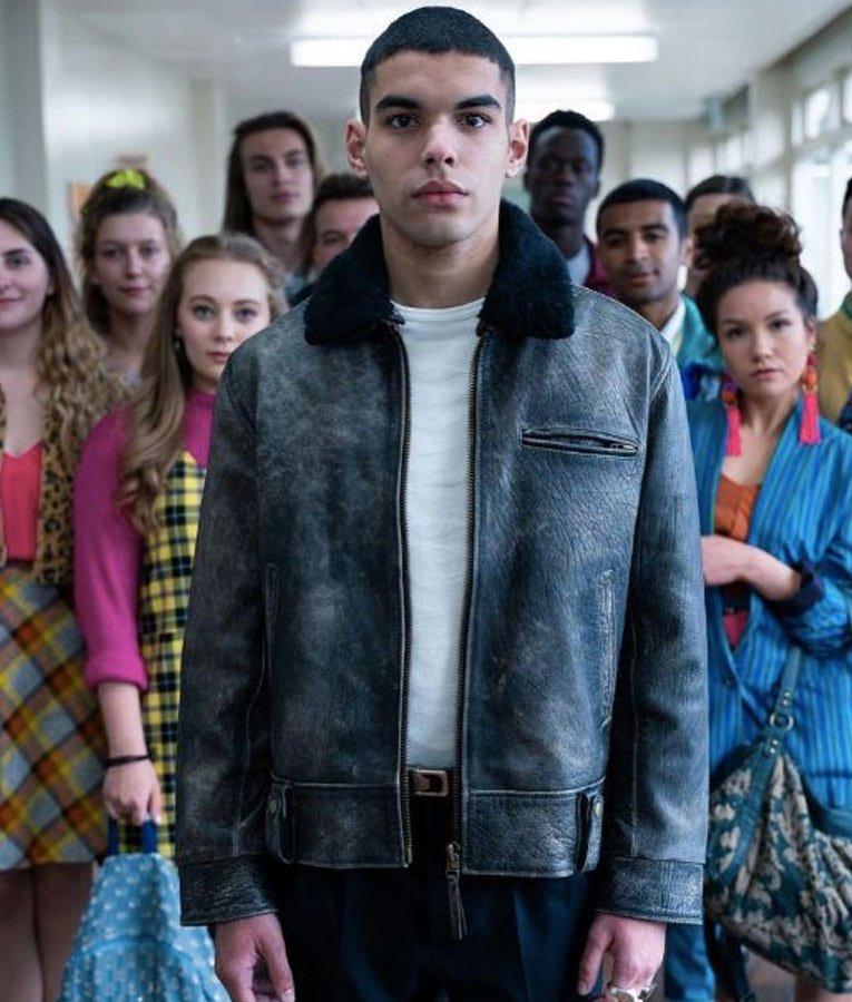 Sex Education Season 02 Sami Outalbali Leather Jacket