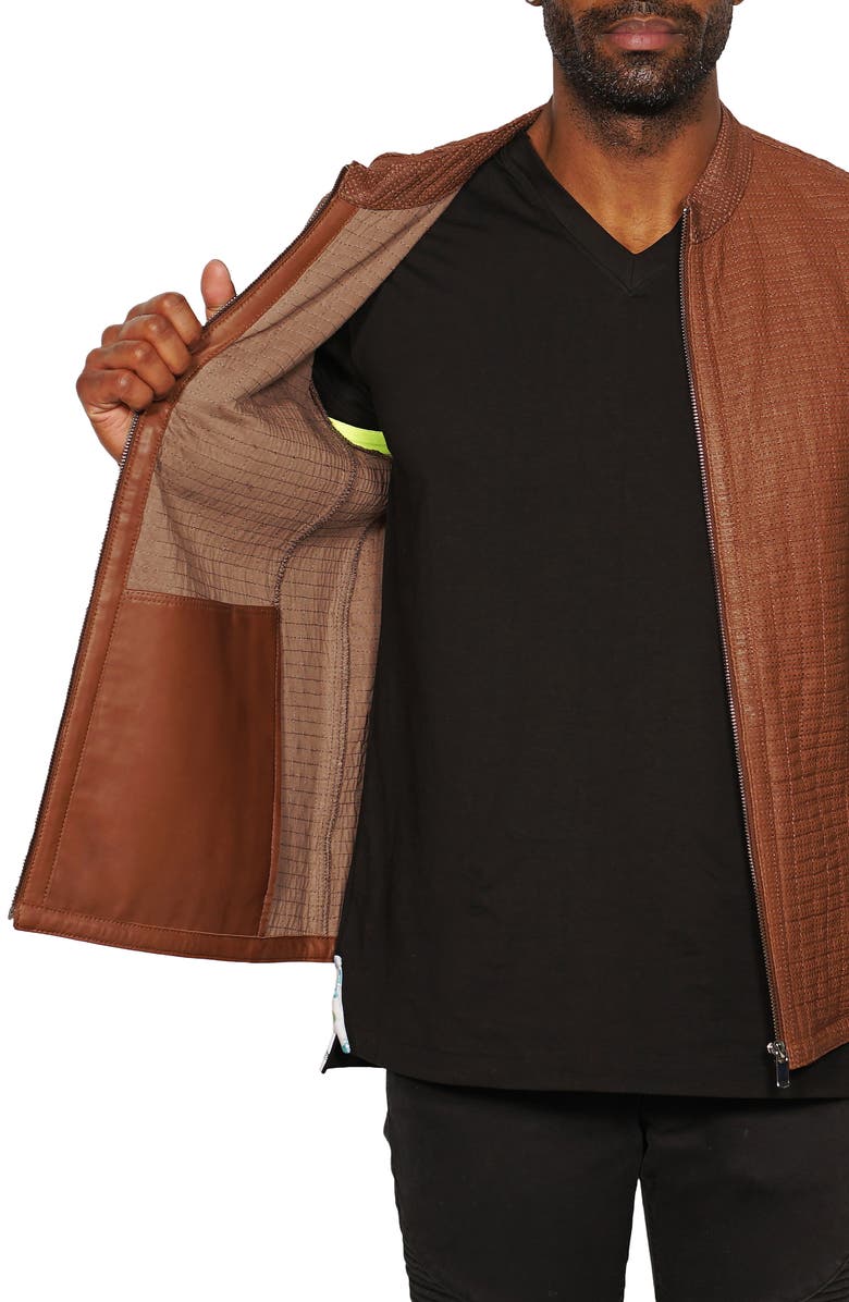 Perforated Lambskin Leather Jacket - Image 3