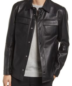 Men's Leather Shirt Jacket