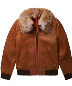 Men's B3 Brown Flying Aviator Faux Shearling Bomber Jacket