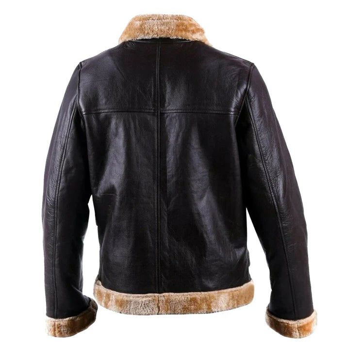 Men's B3 Faux Shearling Sword Premium Leather Jacket - Image 2