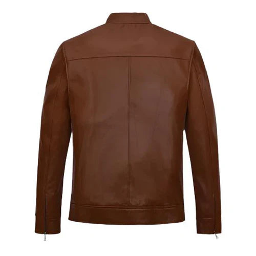 Men's Oblivion Brown Leather Jacket - Image 2