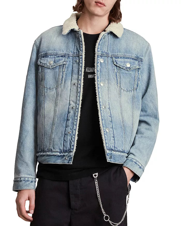 ALLSAINTS Ilkley Sherpa-Lined Denim Jacket - Image 6