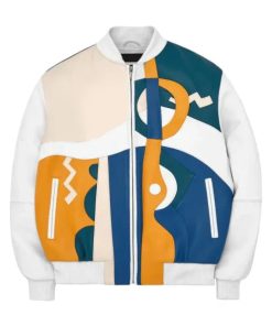 Men's Stylish White Pecaso With Beige Leather Jacket