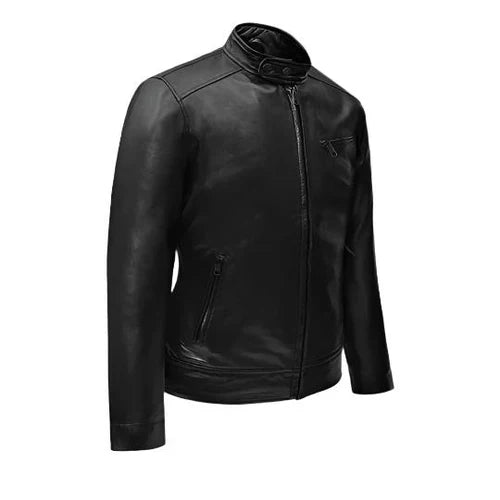 Men's Frostfire Black Leather Jacket - Image 2