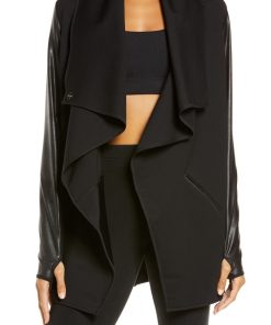 Faux Leather Convertible Jacket