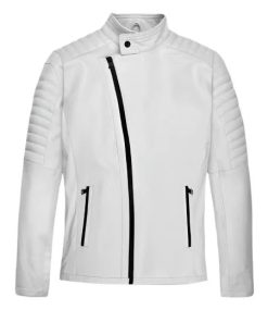 Men's Titan White Leather Jacket