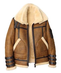 Men's B3 Faux Shearling Brown Bomber Leather Jacket