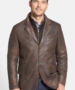 Contemporary Fit Hybrid Leather Jacket