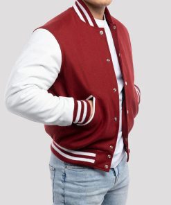 Men's Cardinal Red & Bright White Wool Varsity