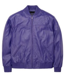 Men's Basic Purple Leather jacket