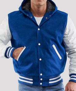 Men's Bright Royal Varsity Hoodie Jacket