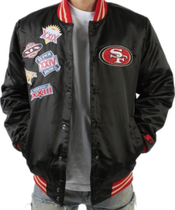 Champion San Francisco 49ers Leather Jacket Black