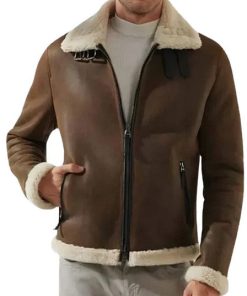 Men's B3 Faux Shearling Brown Leather Jacket