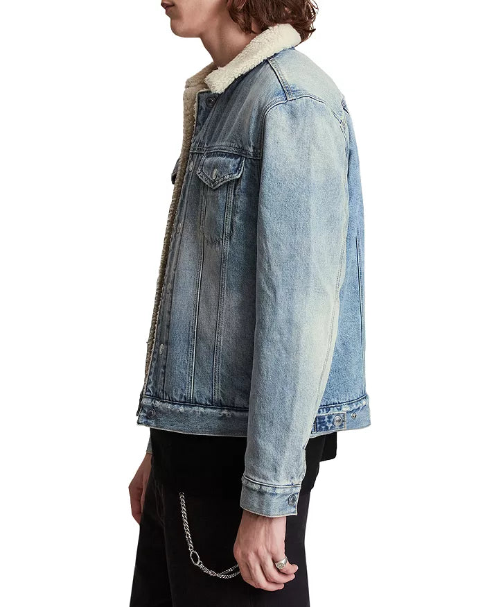 ALLSAINTS Ilkley Sherpa-Lined Denim Jacket - Image 3