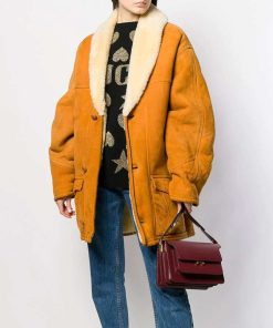 Scarlett Mid-Length Suede Shearling Coat