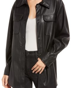 Good Measure Faux Leather Shirt Jacket