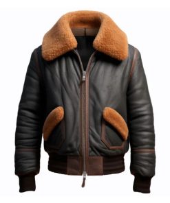 Men's B3 Aviation Brown Faux Shearling Leather Jacket