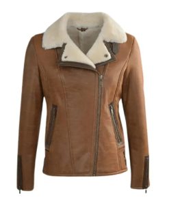 Women's Jane B3 Aviator Sheepskin Faux Shearling Bomber Jacket
