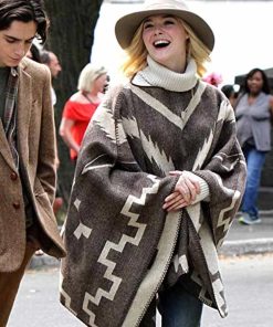 A Rainy Day In New York Elle Fanning Poncho
