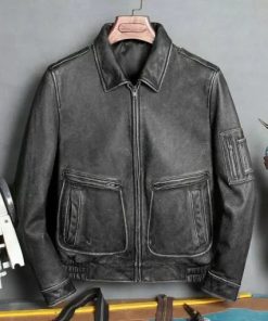 A2 Aviator Black Bomber Genuine Leather Jacket
