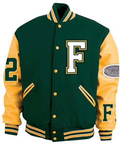 ASAP Ferg Floor II Seats Green and Yellow Letterman Varsity Jacket