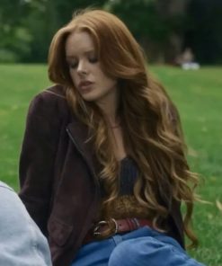 Abigail Cowen Fate The Winx Saga S2 Maroon Suede Jacket