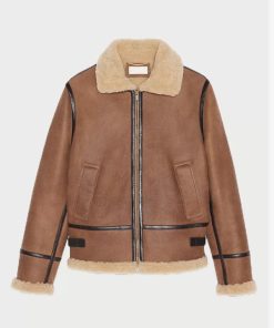 Anderson Light Brown Aviator Shearling Jacket
