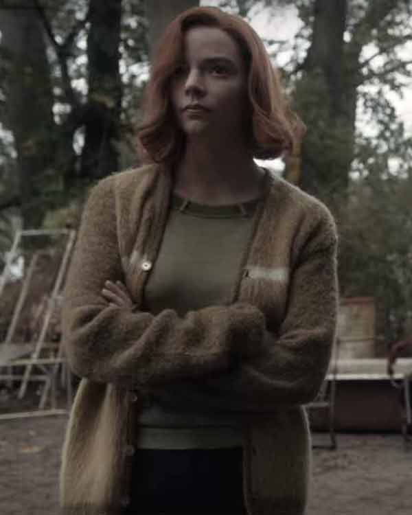 Anya Taylor Joy The Queen’s Gambit Brown Sweater