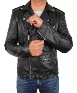 Asymmetrical Biker Leather Jacket