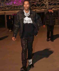 Black Lil Baby Leather Jacket