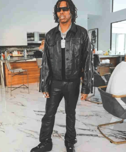 Black Sunset Rodeo Lil Baby Leather Jacket