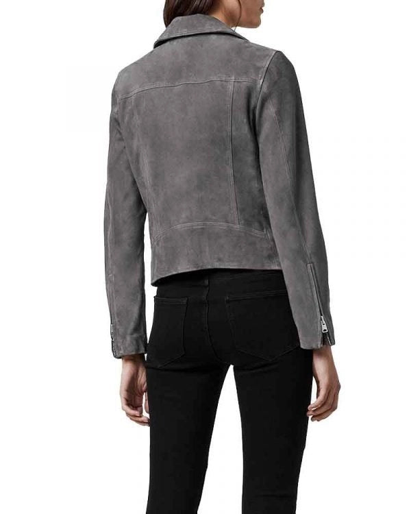 Fate The Winx Saga Bloom Suede Gray Leather Jacket - Image 3