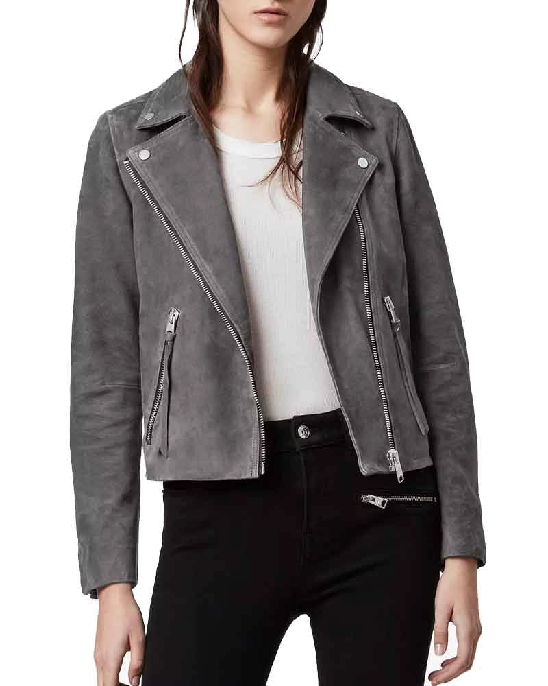 Fate The Winx Saga Bloom Suede Gray Leather Jacket - Image 2