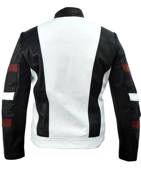 Bruce Lee Classic Vintage White Leather Jacket - Image 3
