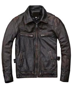 Cafe Racer Distressed Brown Genuine Leather Jacket