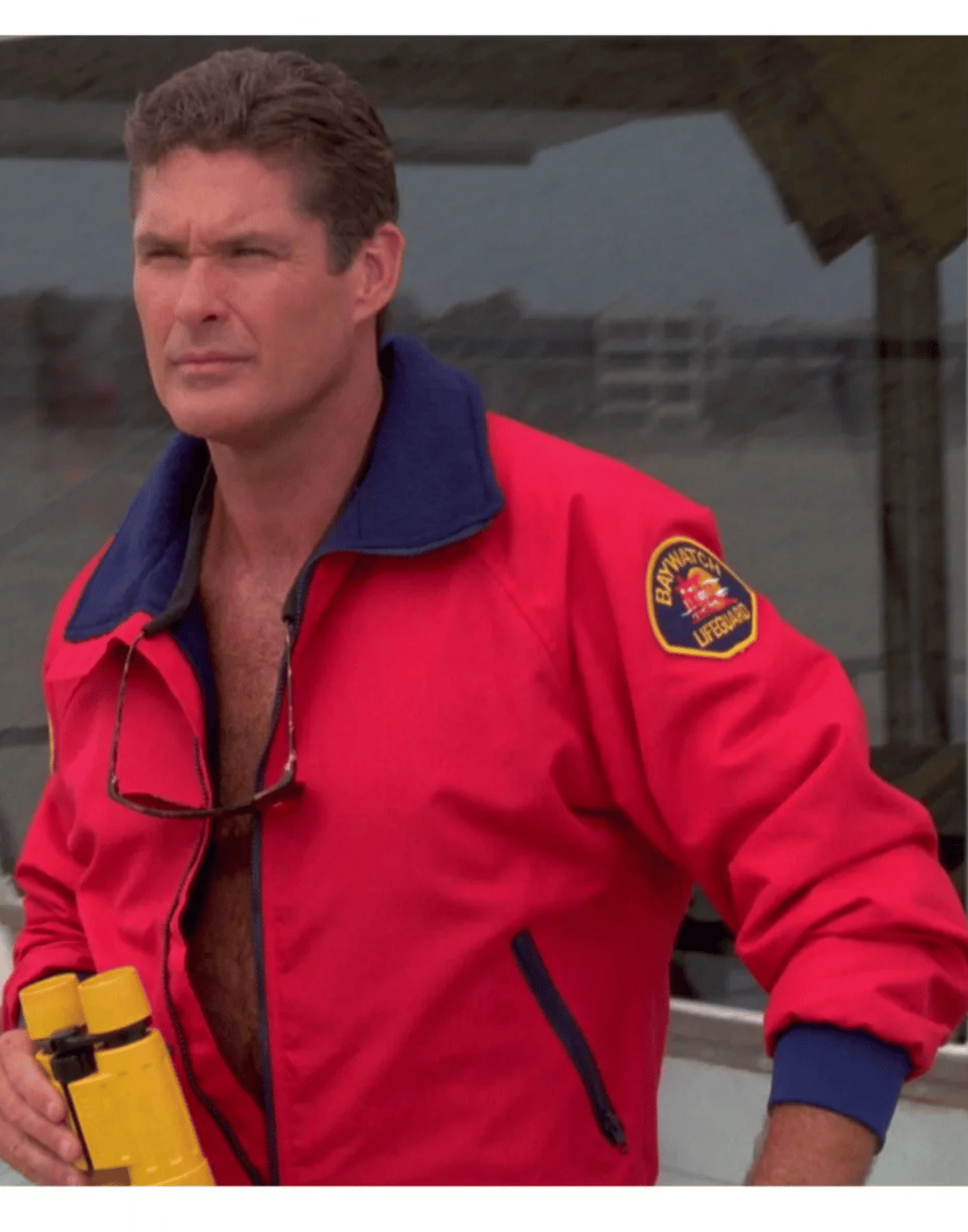 David Hasselhoff Baywatch Red Bomber Jacket - Image 6