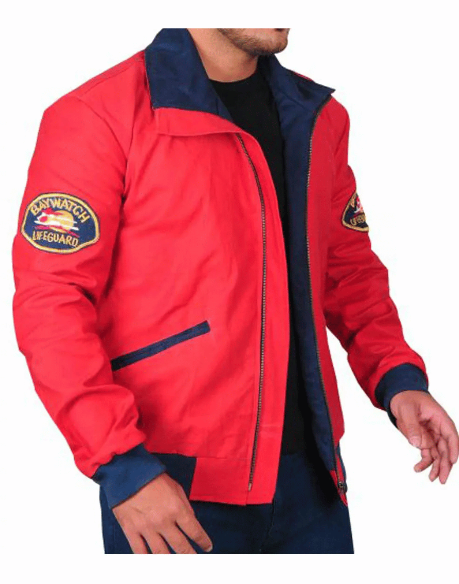David Hasselhoff Baywatch Red Bomber Jacket - Image 2