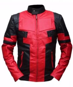 Deadpool Black & Red Faux Leather Jacket