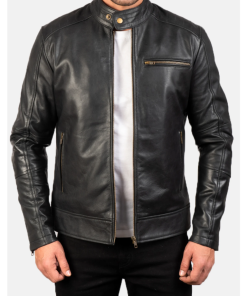Dean Black Leather Biker Jacket