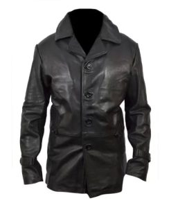 Dr Who Single Breast Black Faux Leather Jacket