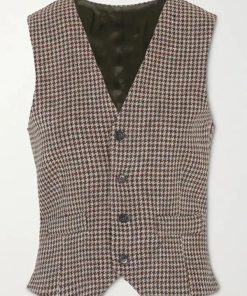 Drew Barrymore Wool Checked Vest