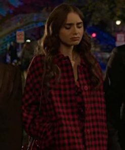 Emily Copper Emily In Paris Red Checked Coat