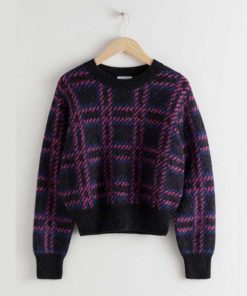 Emily in Paris Lily Collins Checked Wool Sweater