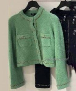 Emily in Paris Lily Collins Green Sequin Cardigan