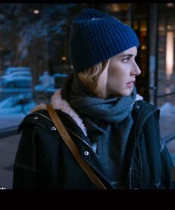 Emma Roberts  Holidate 2020 Shearling Trim Jacket