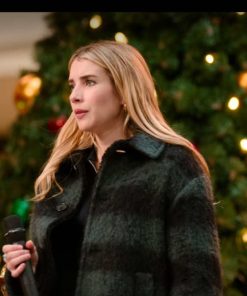 Emma Roberts Holidate 2020 Sloane Plaid Coat