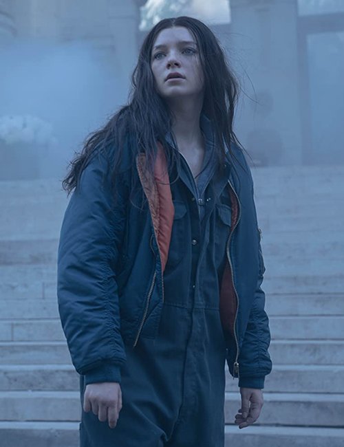 Esme Creed-Miles Hanna Blue Bomber Jacket