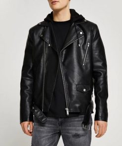 Stylish Biker Jacket With Belted Waist Men & Women